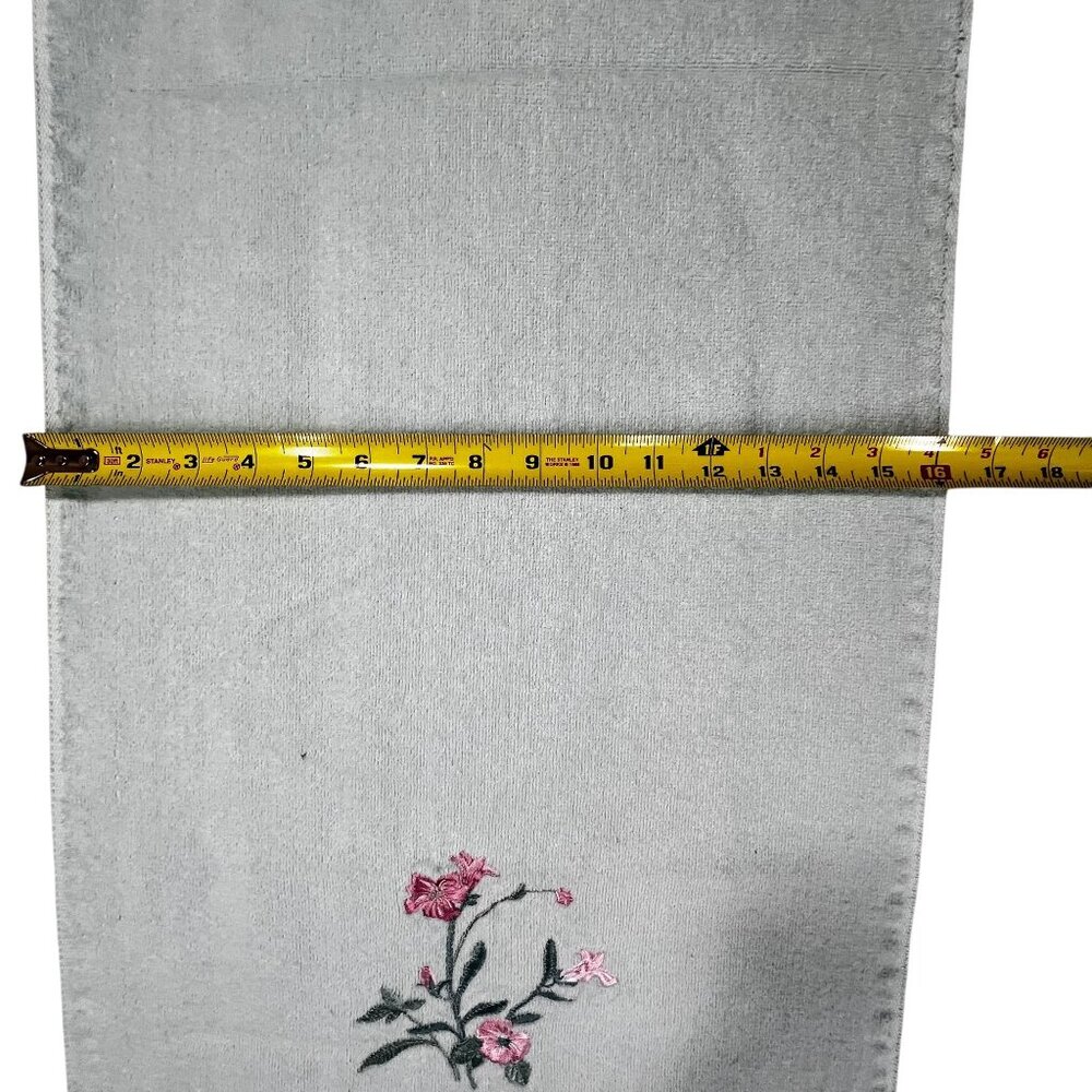 Vtg Embroidered Floral Bath Hand Towel Set of 4 The Royal Collection Green Pink - Picture 16 of 16